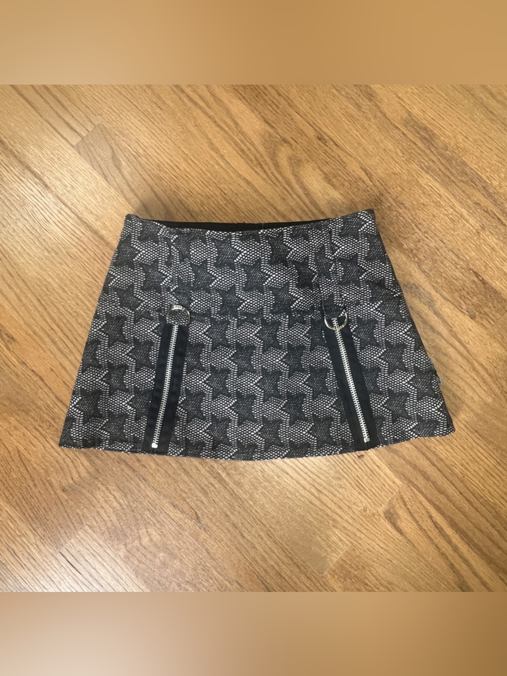 Tripp NYC Star Mini Skirt with Zippers - Black Y2K Goth Emo Punk Sz M - Picture 8 of 12